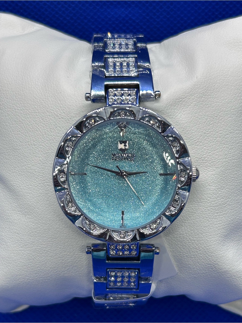 Women's Shimmery Blue Crystal Accent Bracelet Watch